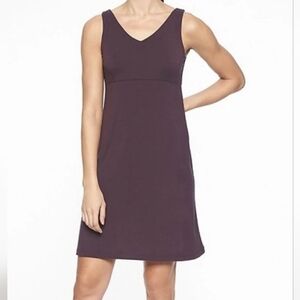 NWT Athleta Santorini Dress V-Neck Plum Purple Travel Modal Blend Sleeveless 1X